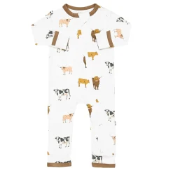 Zippered Romper in Moo