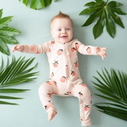 Zippered Romper in Peach
