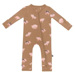 Zippered Romper in Pig