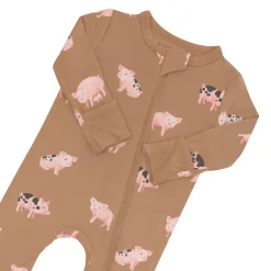 Zippered Romper in Pig