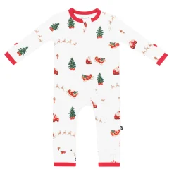 Zippered Romper in Santa Sleigh