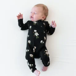 Zippered Romper in Small Midnight Magnolia