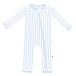 Zippered Romper in Small Mist Stripe