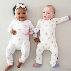 Zippered Romper in Teddy Bear