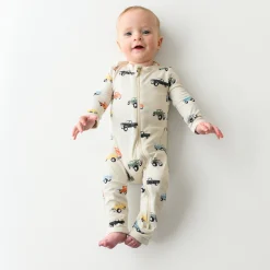 Zippered Romper in Vintage Truck