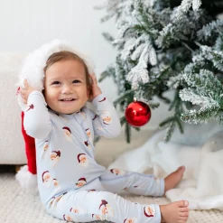 Zippered Romper in Vintage Santa