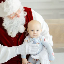 Zippered Romper in Vintage Santa