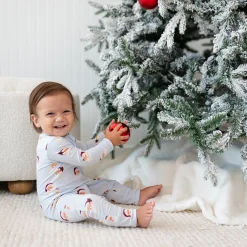 Zippered Romper in Vintage Santa