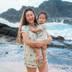 Zippered Shortall Romper in Dew Surf