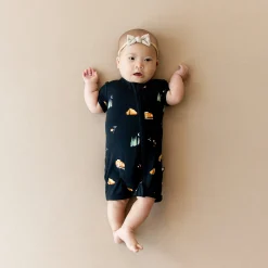 Zippered Shortall Romper in Under the Stars