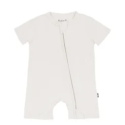 Zippered Shortall Romper in Oat