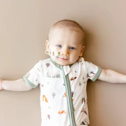 Zippered Shortall Romper in Road Trip