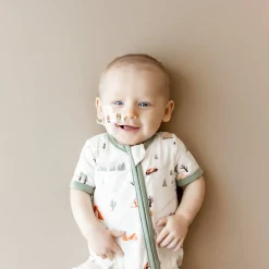 Zippered Shortall Romper in Road Trip