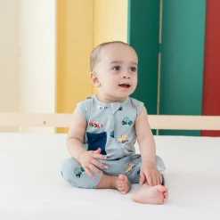 Zippered Sleeveless Romper in Construction