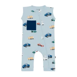 Zippered Sleeveless Romper in Construction