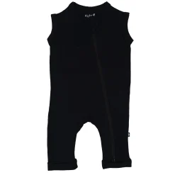 Zippered Sleeveless Romper in Midnight