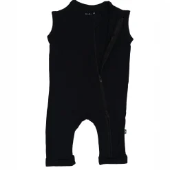 Zippered Sleeveless Romper in Midnight