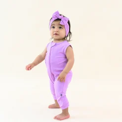 Zippered Sleeveless Romper in Poi