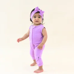 Zippered Sleeveless Romper in Poi